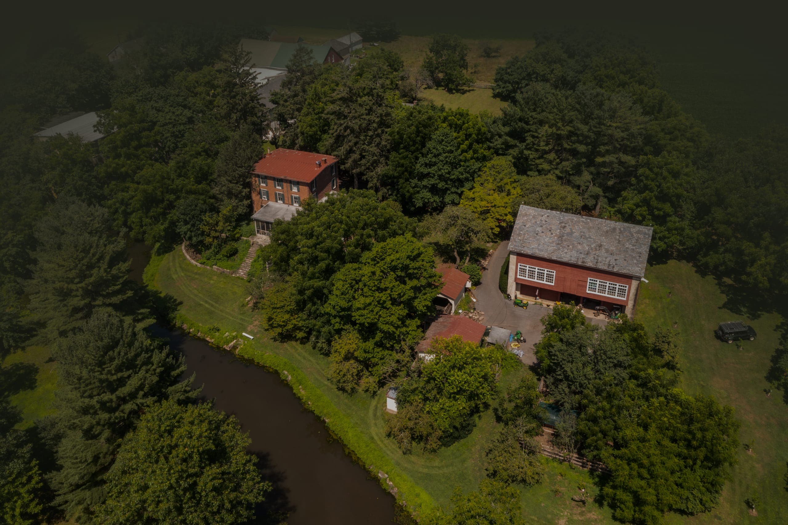 Aerial view of the Salt & Silence homestead